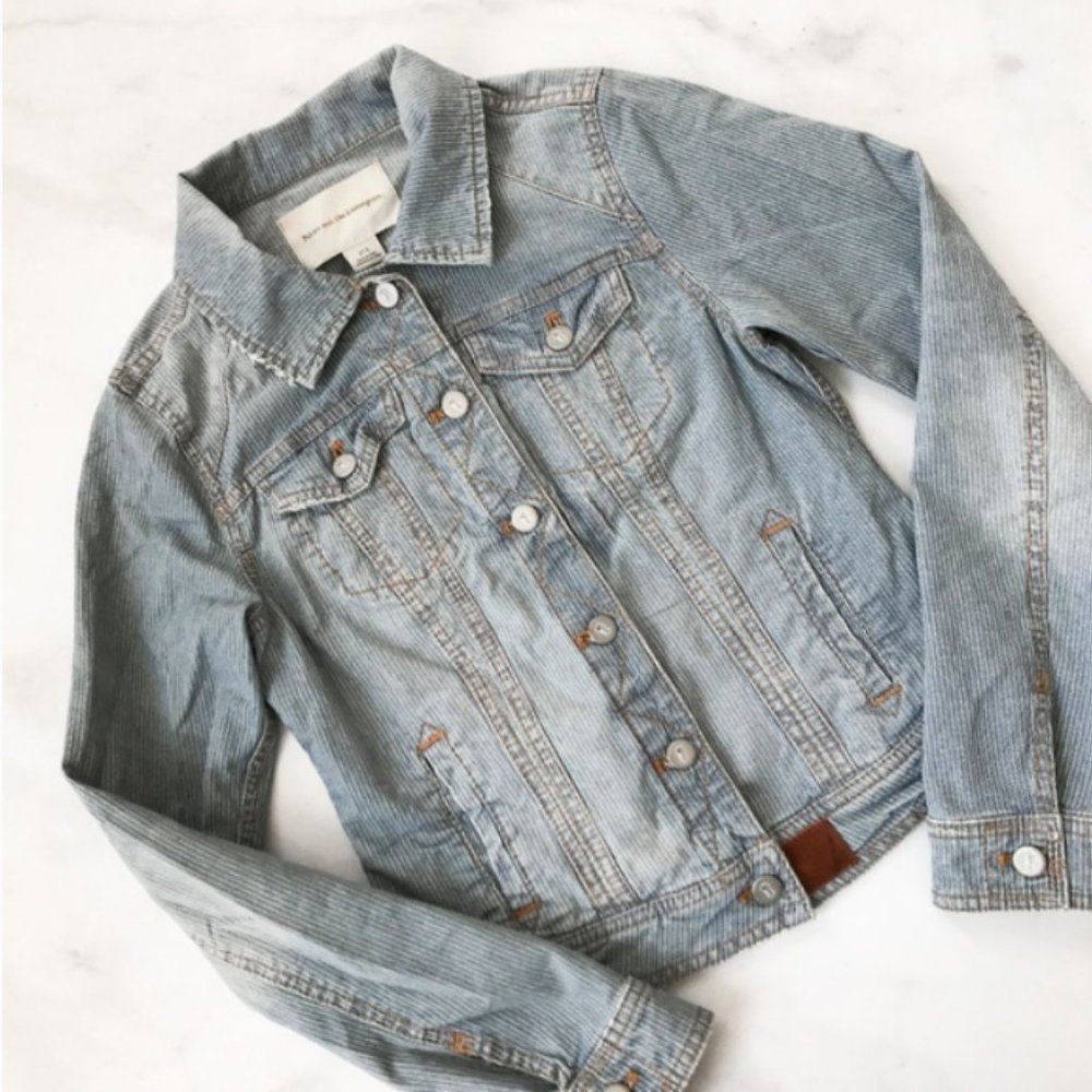 Pilcro Railroad Stripe Denim Jacket (Anthropologie)